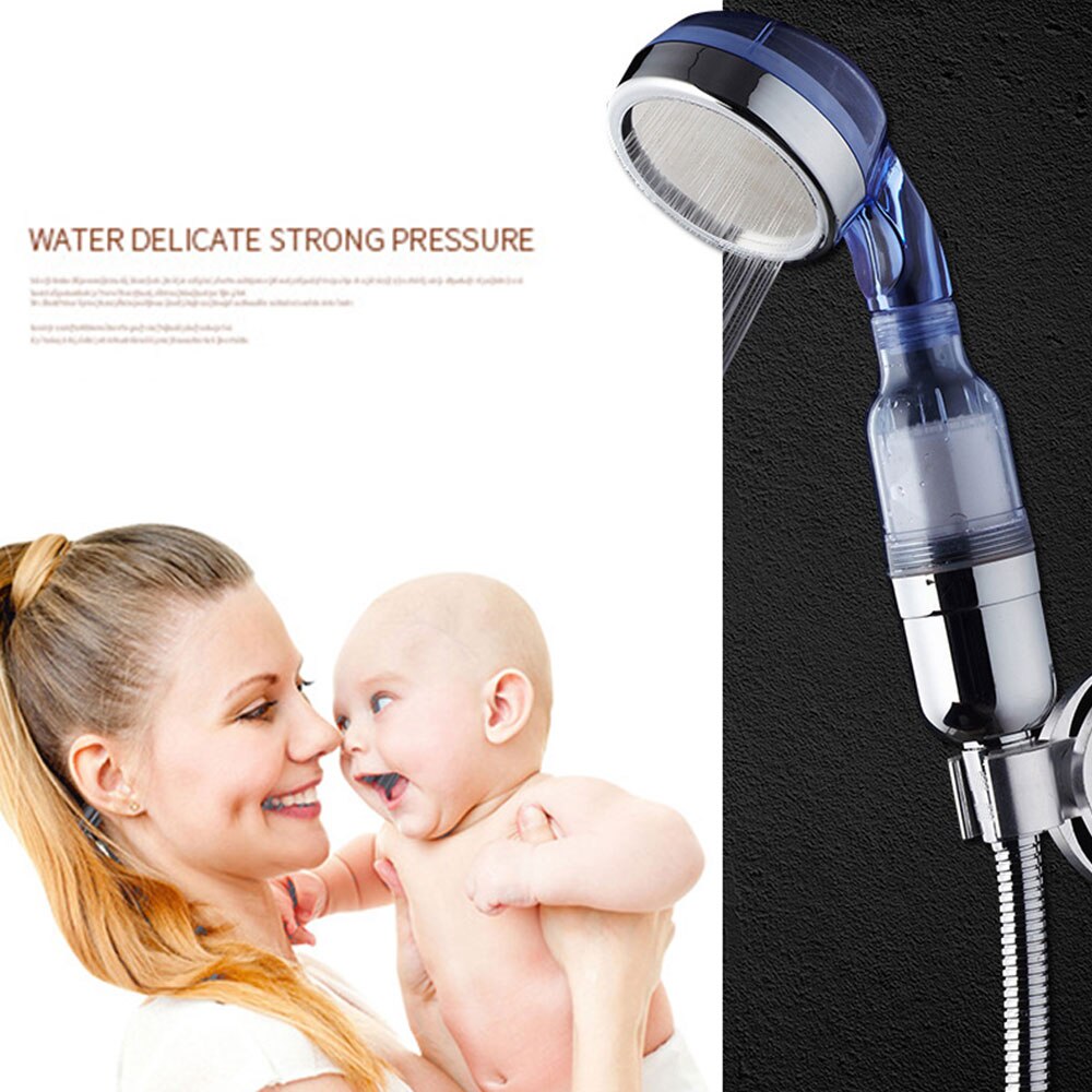 3 Modes Bath Shower Adjustable Jetting Shower Head High Pressure Saving Water Bathroom Anion Filter Shower Head