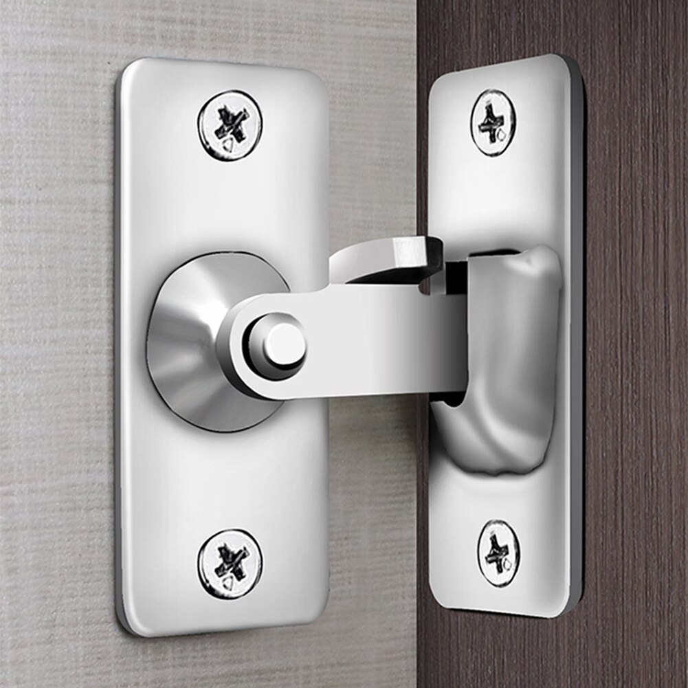 Verrou de porte coulissante en acier inoxydable, à Angle droit de 90 degrés, boucle à Angle droit, sécurité domestique, matériel de casier à vis