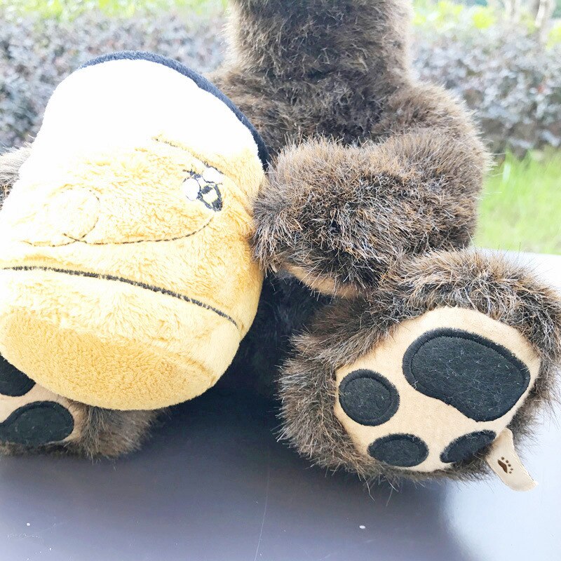 36cm ours en peluche porte-bonheur pour noël tenant un pot de miel ours en peluche marron articulé poupée jouet pour enfants peut s'asseoir et se tenir debout