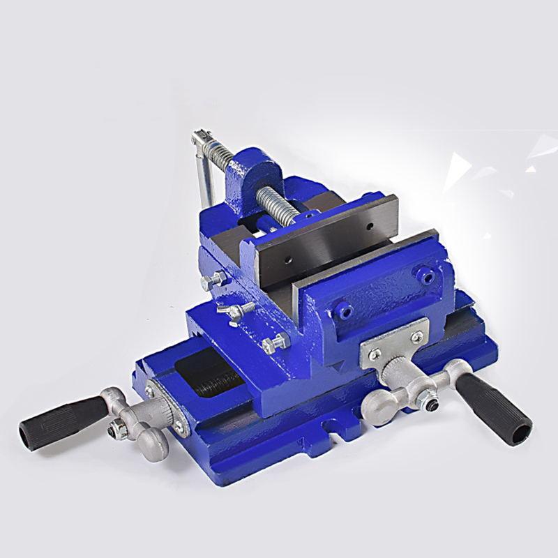 Two-Way Movement Bench Drill Operating Platform Flat Tongs Precision Bench Vise Clamp Tool Heavy Duty Cast Iron Plain Vice