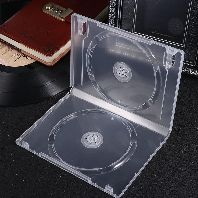 6 PCS CD Package Durable Portable with Film Transparent CD Storage Box DVD Case for Office School Home