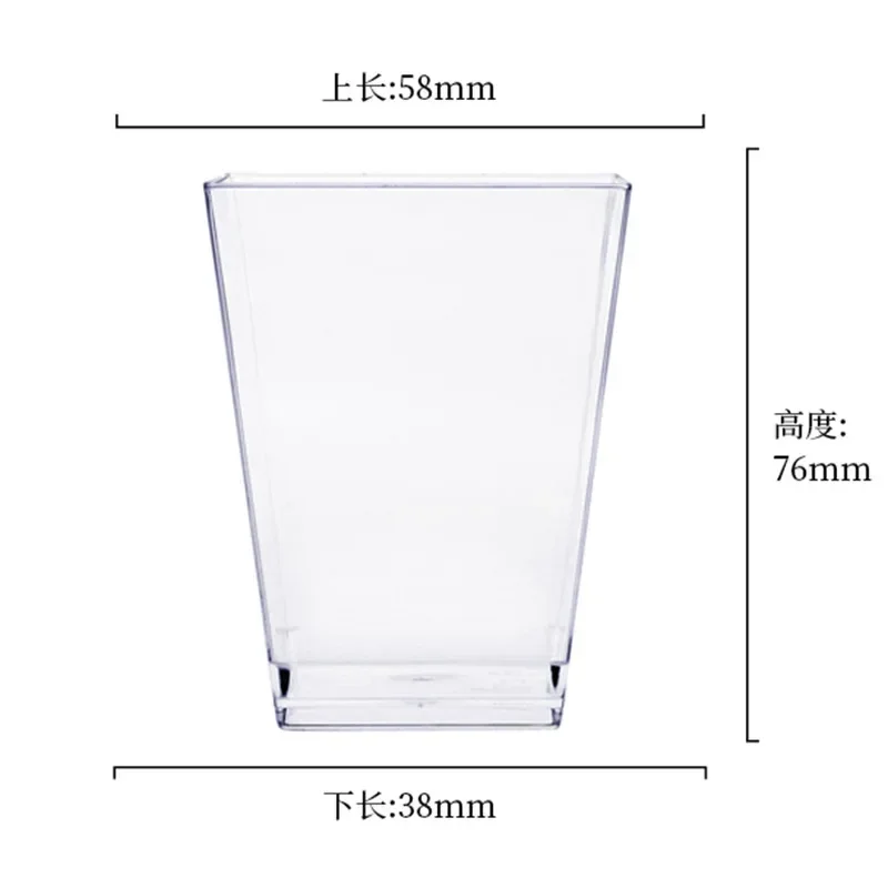 50 stk. engangs plastkopp for mousse, stigeformet kopp, puddingkopp, dessert, kakekopp, forrett, gelé, yoghurt, mousse, bakekopp: Sølv / 1pc