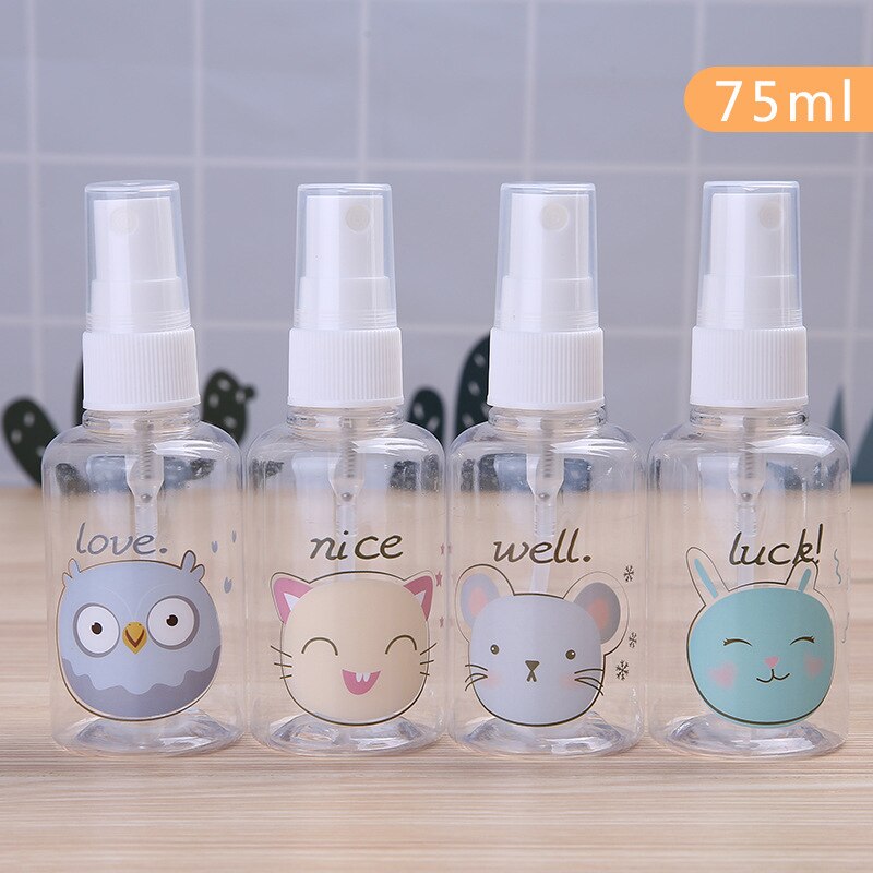 1Pcs Transparant Lege Spray Flessen 30Ml/40Ml/50Ml/100Ml Plastic Mini Navulbare container Lege Cosmetische Containers Sub-Fles: 75ml random color