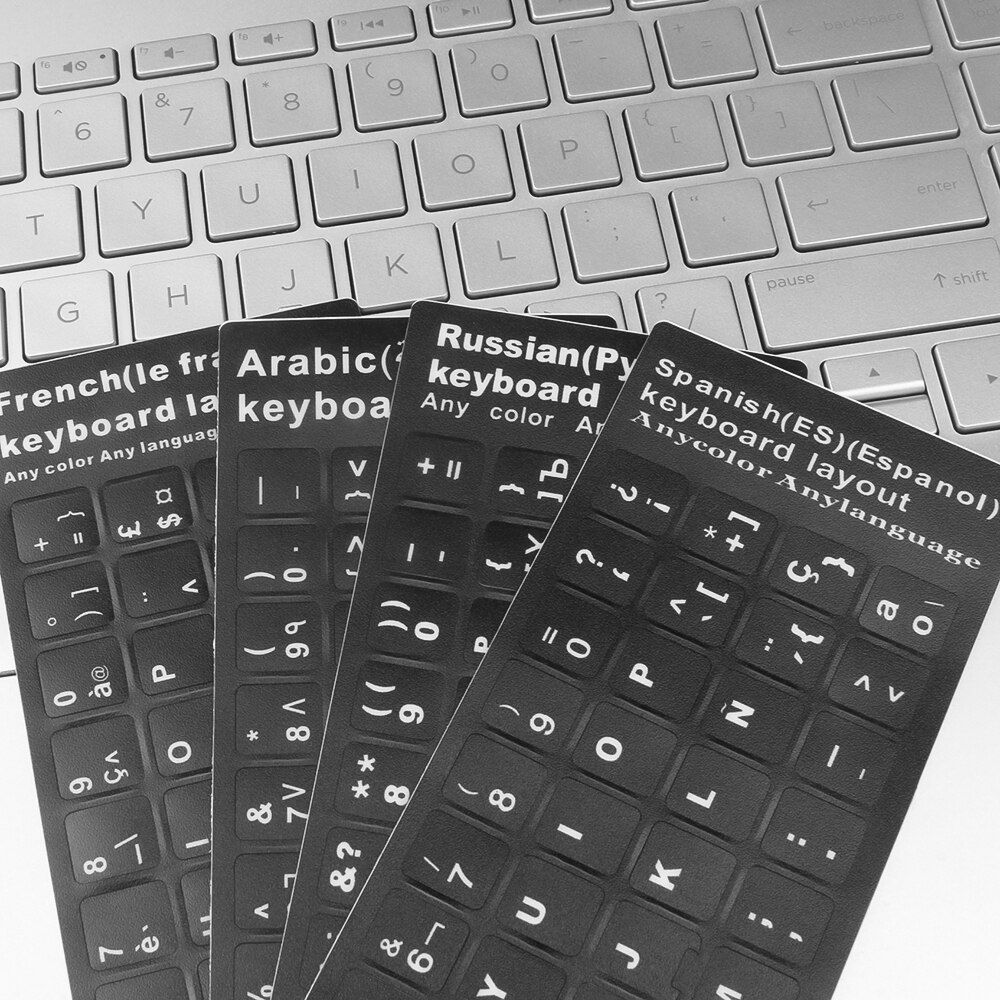 Kebidumei Russian Keyboard Stickers Waterproof French Russia Spanish Sticker For Notebook Computer Desktop Keyboard Covers
