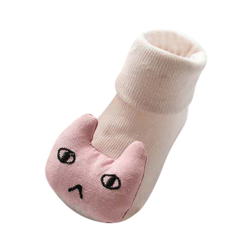 Socks Baby Winter Infant Toddler Baby Boys Girls Socks Cartoon Cute Animals Sock Anti-Slip Knitted Soft Keep Warm Socks: Pink / S