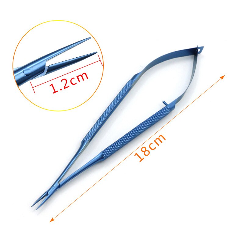 Micro schaar roestvrij staal titanium legering chirurgisch fijne instrumenten straight puntige tip 12 14 16 18 cm: P