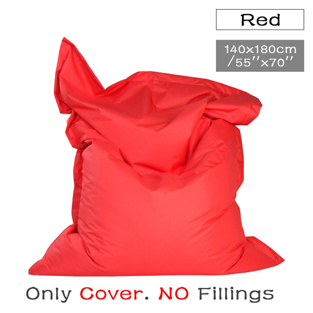 Sækkestol sofa stol magisk taske sædetasker zac komfort sækkestol sengetæppe uden fyldning vandtæt indendørs sækkestol loungestol: Rød
