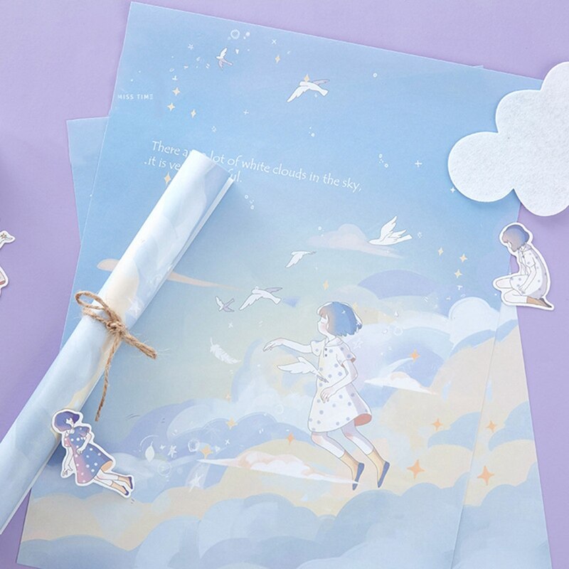 Cute Cartoon Cherry Envelope Letter Papers Festival Card Seasonal Kids Birthday Greetings Letter Stationery Supplies