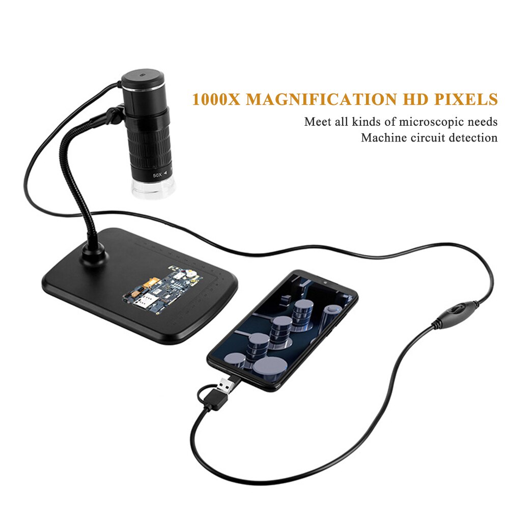 Tre-i-en mobiltelefon mikroskop type c android computer digital mikroskop børn mikroskop usb mikroskop kamera