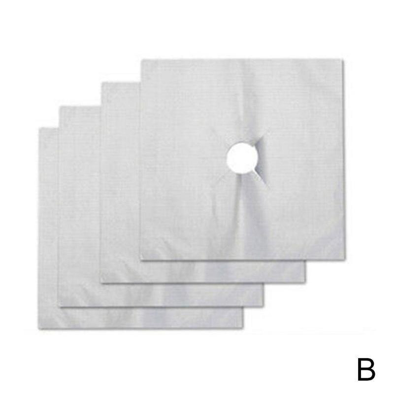 4 Pieces / Sets Of Reusable Gas Stove Protective Film Accessories Cleaning Kitchen Gas Liner Pad Stove U6B7: B
