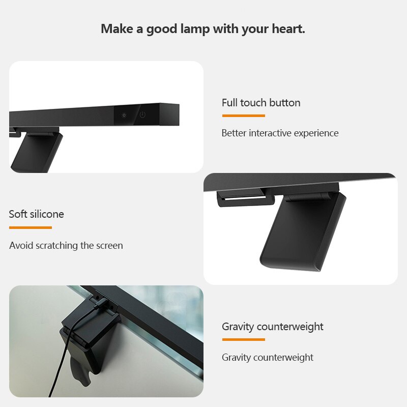 Display Hanging Desk Lamp 2900k-6500k Foldable Student Eyes Protection Reading Writing Learning Desk Lamp