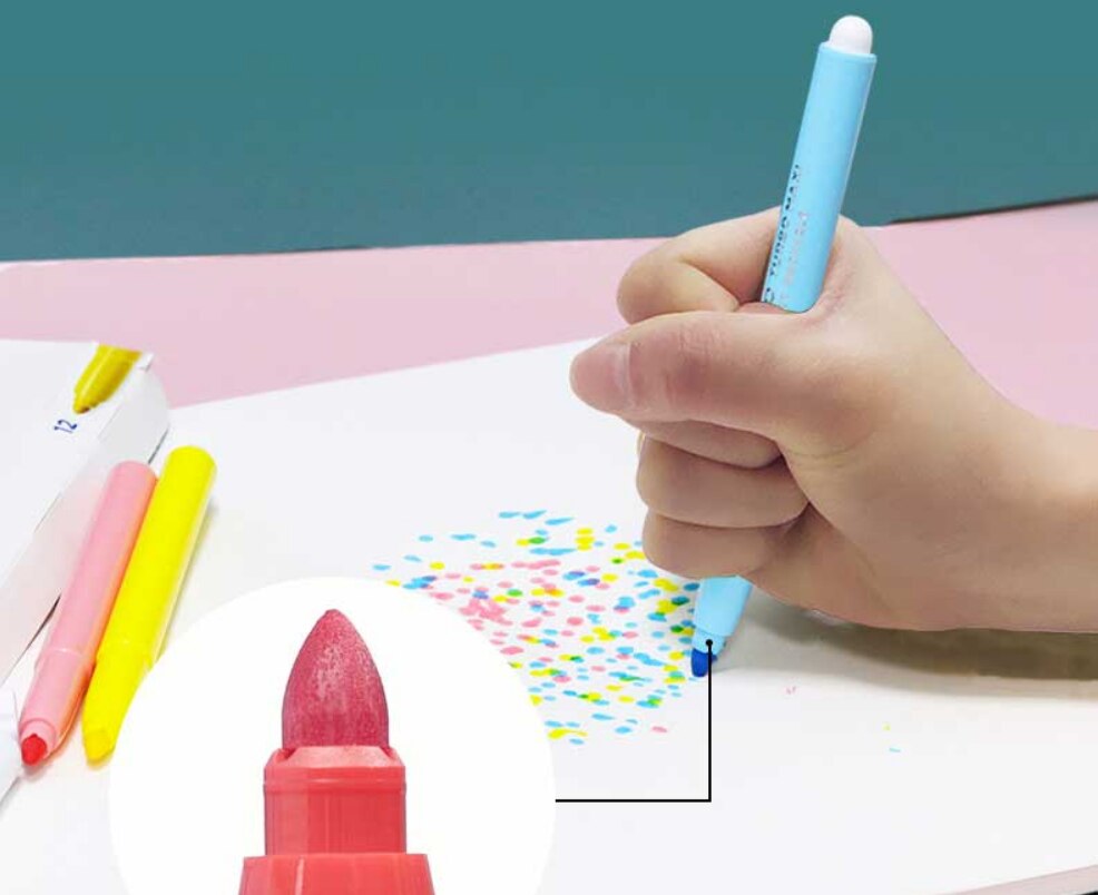 GIOTTO tête épaisse aquarelle stylo couleur peinture 12/24 couleur enfants stylo ensemble lavable sûr et non toxique art fournitures
