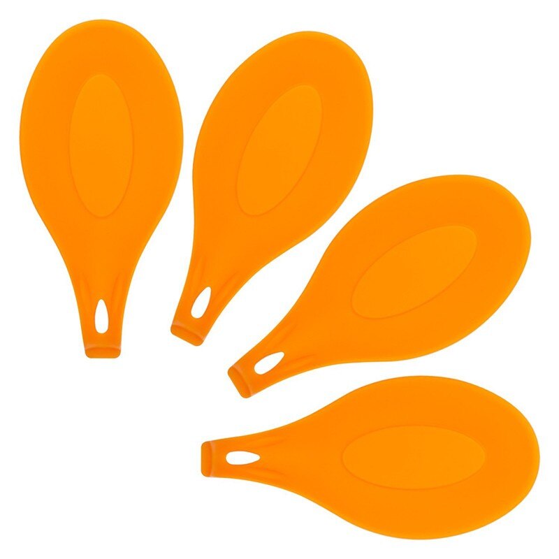 Ustensiles de cuisine antiadhésifs en Silicone, main de maman, outils de cuisson: ORANGE SPOON REST
