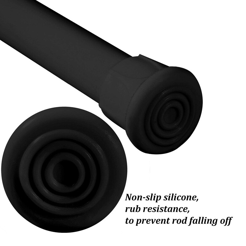 Small Tension Rods for Cabinets Cupboard Bars for RV Closets Refrigerator Spring Rods 11.8 to 19.6 Inches 6 Packs Black