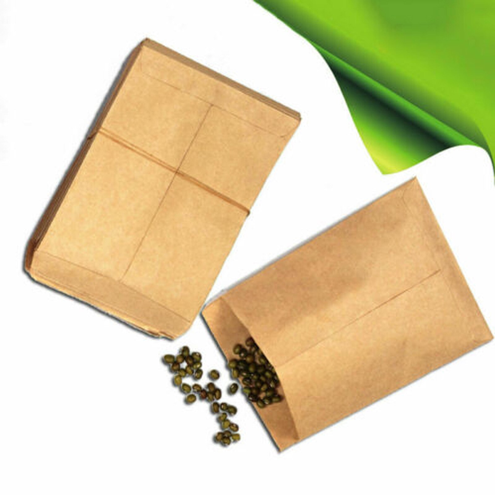 100pcs Vintage Kraft Paper Seed Bag Pouch Thickened Seed Bag Kraft Paper Bag Seeds Packaging Envelop Style Krafts Bags Envelopes