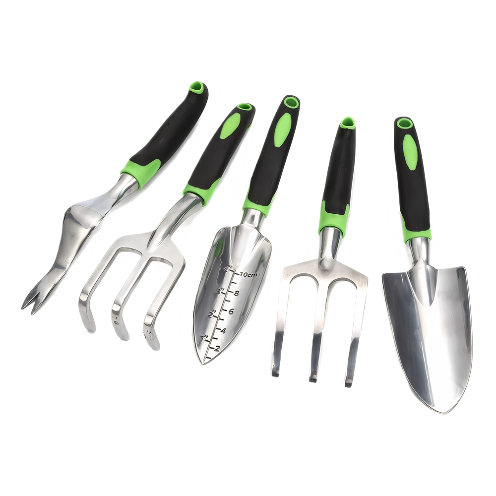 5 uds, pala de jardín, paleta de mano, rastrillo, cultivador, herramientas para desmalezar, herramienta para bonsái, equipo para exteriores, herramienta de jardín, pala, herramientas manuales para plantar: Verde militar