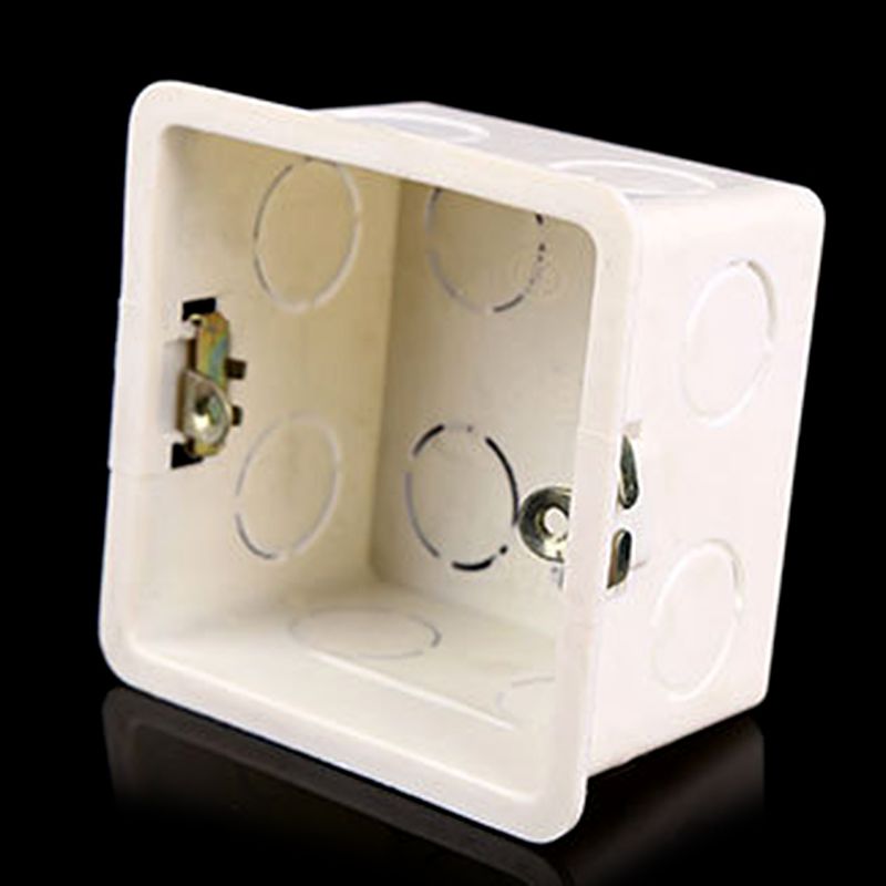 Products 86X86 PVC Junction Box Wall Mount Cassette For Switch Socket Base Switch Bottom Box Electrical Box Accessories