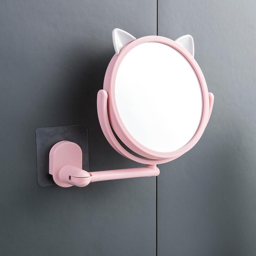 Puch Free Wall-mounted Foldable Small Mirror Bathroom Vanity Mirror Bathroom Toilet Self-adhesive Mirrors