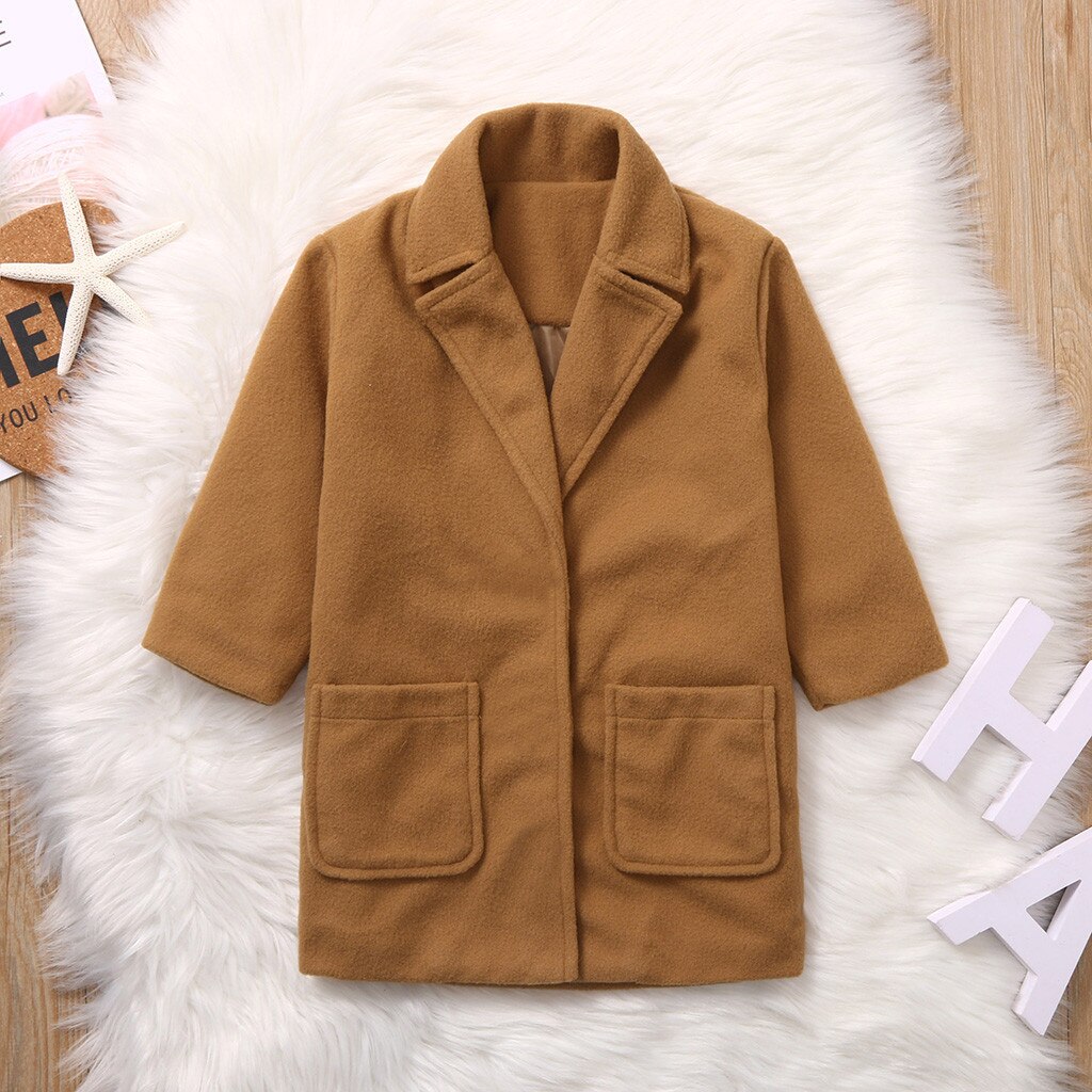 Kids Wool Coat Thick Girl Snowsuit Winter Jackets for Girls Outwear Baby Jackets Girls Blends Toddler Camel Coats Children Cloth