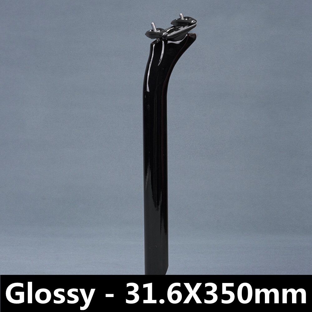 Bicycle Seatpost Offset 25mm Carbon Seat Post MTB Road Bike Seat Tube Diameter 27.2mm 30.8mm 31.6mm Black Glossy Matte: Gloss - 31.6X350