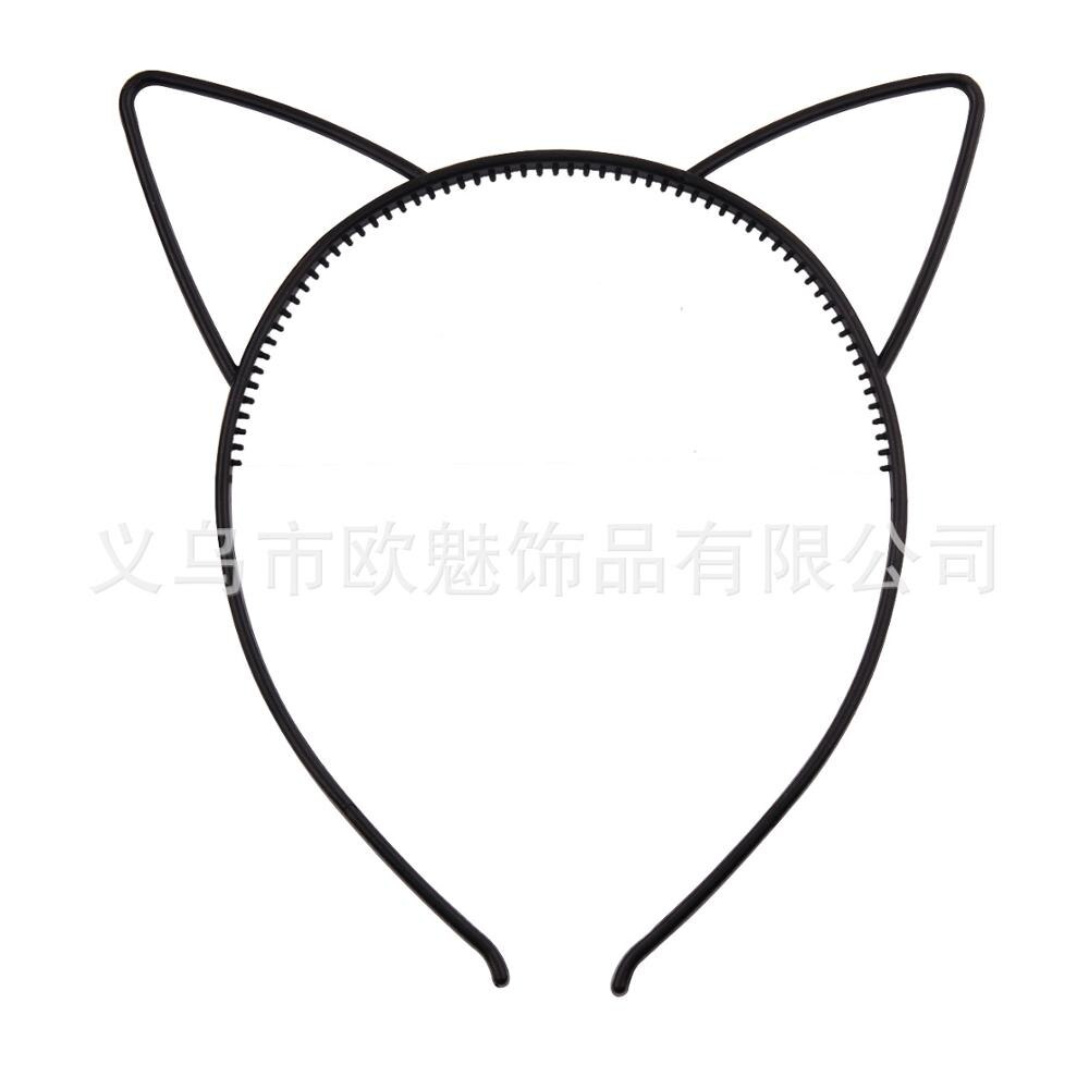 Solid Candy Colour Color Plastic Cat Ear Tiara Princess Headband Hair band With Teeth girls kids Hair Accessories: P6