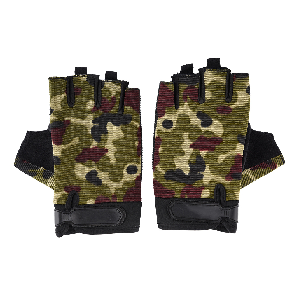 Gants de vélo ajustables pour enfants, unisexes, à enfants-enfants-demi-doigts, respirants, antidérapants, durables, pour l'équitation, le cyclisme: Camouflage