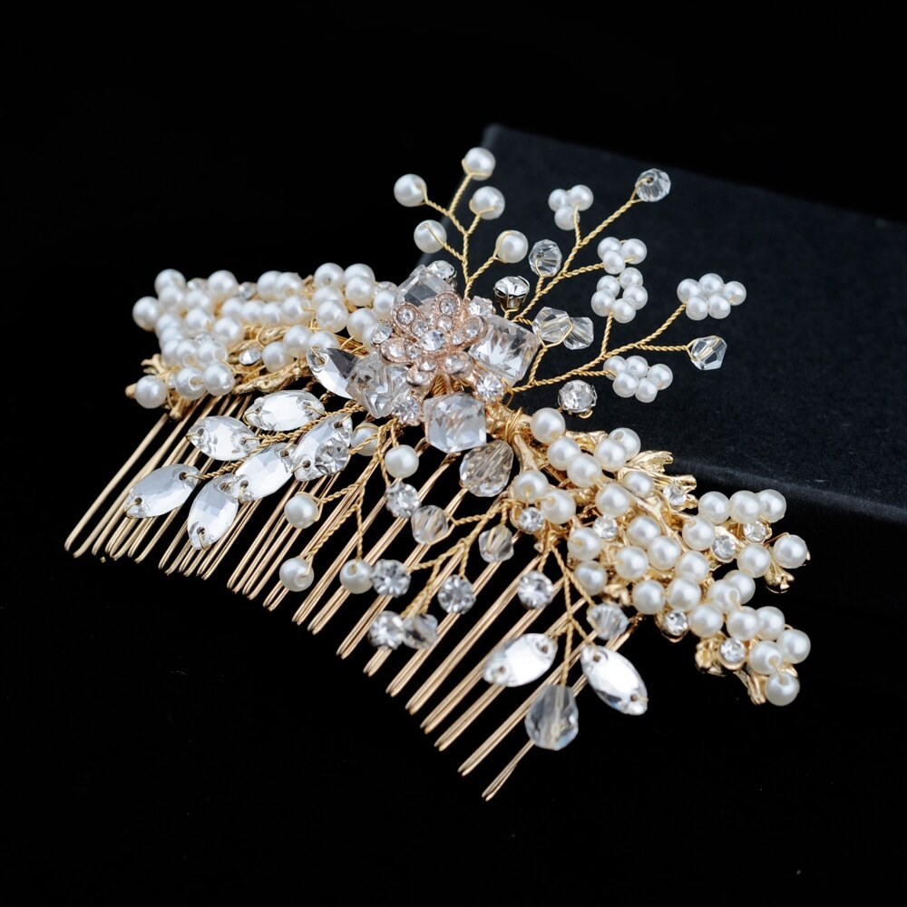 TOPQUEEN HP44 wedding hair comb hair accessories bridal hair comb crystals bridal hair comb for wedding