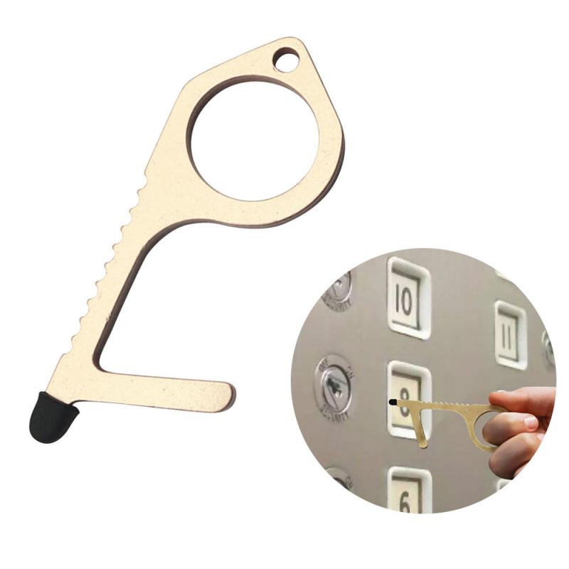 1-10pcs Handmade Door Opener Key Chain NO TOUCH Door Handle Artifact Keychain Avoid Touching Key Buckle Clean Key