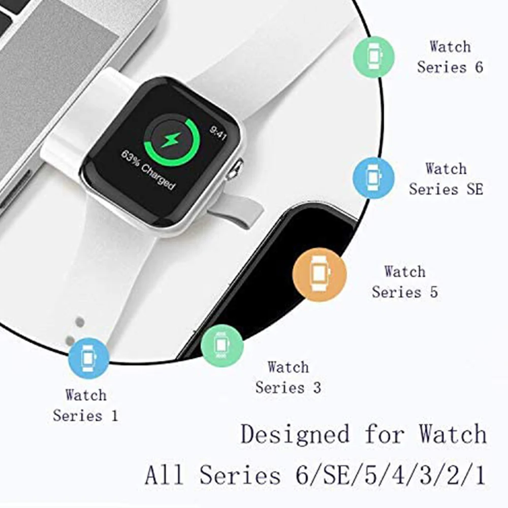 Mini station de chargement sans fil magnétique pour Apple Watch série 8 7 6/5/4/SE/3/2, câble de chargement sans fil Portable pour iwatch