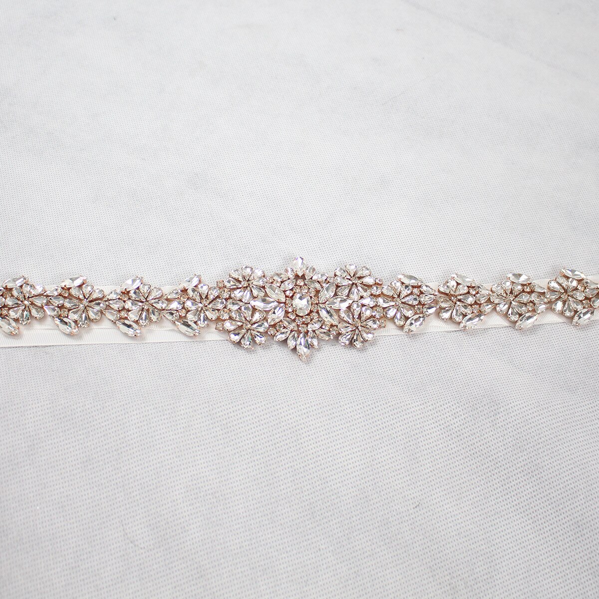 Handmade Rhinestone Belt Crystal Wedding Dress Belt Bridal Belt Sash Waist Belt Satin Ribbon Rose Gold Wedding Accessories