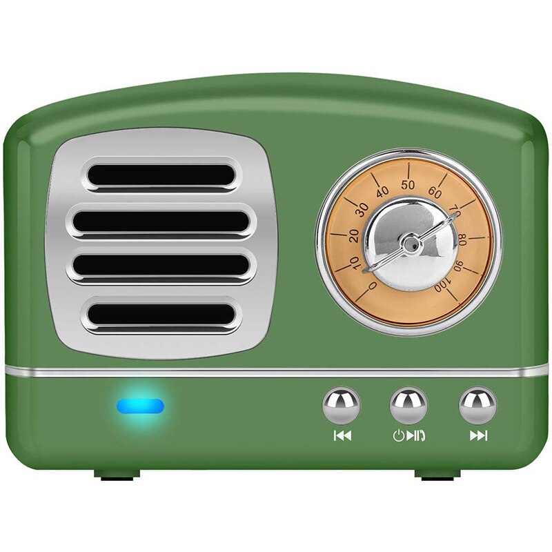 Dosmix Draadloze Stereo Retro Luidsprekers Draagbare Bluetooth Vintage Luidsprekers met Handsfree Bellen Aansluitbaar SD Card Slot AUX: Army Green