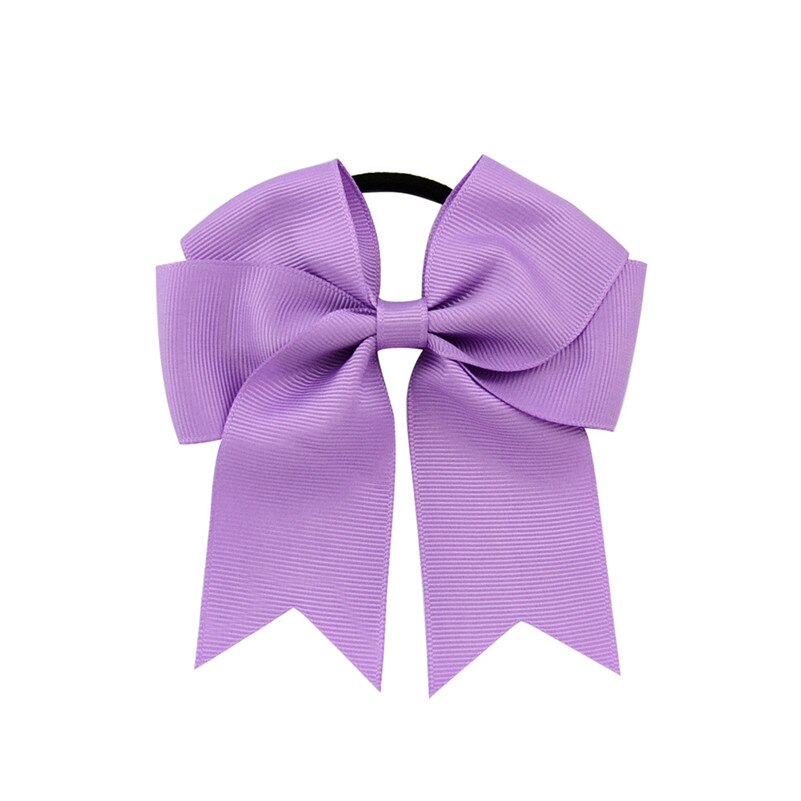 4.5 Inch Girls Cute Solid Cheerleading Bow Women Elastic Hair Bands Ribbon Rope Ponytail Holder Hair Ties Kids Hair Accessories: 5 Purple