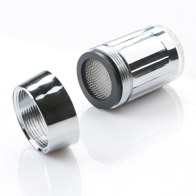 7 färg vattenkran glöd dusch led kran ljus munstycke kök kran huvud med temperatur sensor led färgglad glöd kran ljus