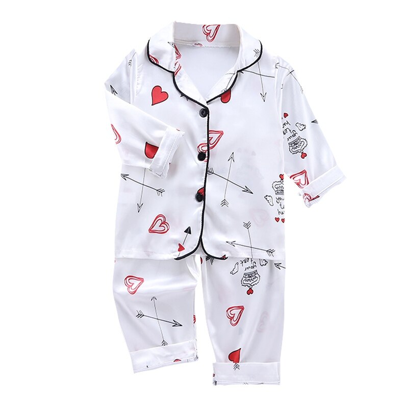 Pigiami per bambini pigiami per bambini set pigiami per bambini pigiami per bambini pigiami per bambini con stampa a freccia a cuore vestiti da notte in cotone