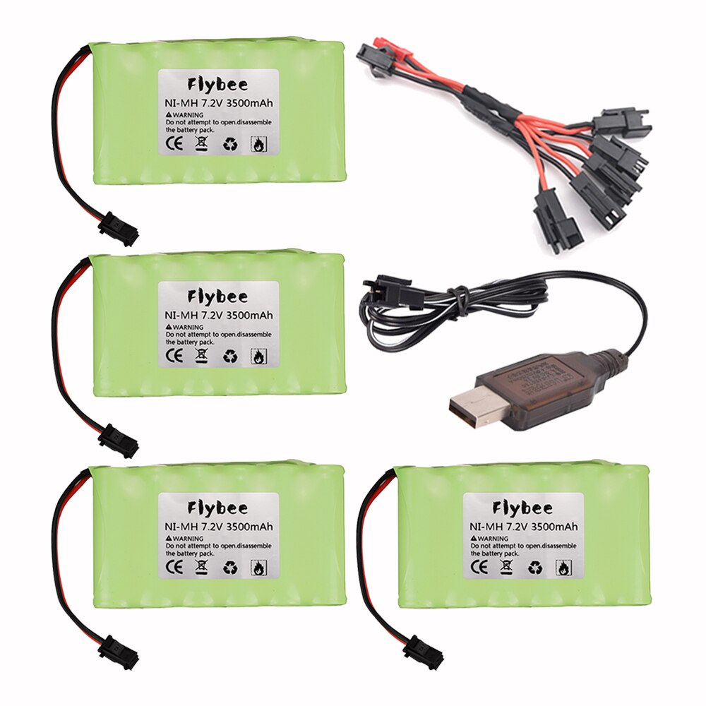 7,2 v 3500mah Ni-Mh AA akku SM stecker mit ladegerät für RC auto RC lkw RC boot RC tanks upgrade 7,2 V 3000 MAH: 4pcs USB 5in1