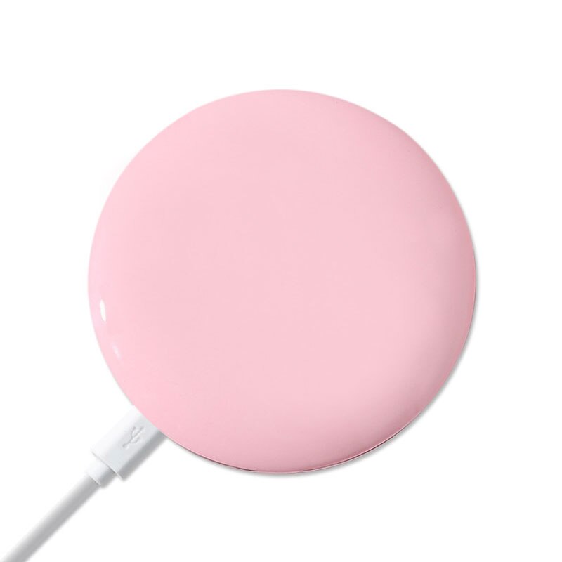 Mini espejo LED portátil luminoso espejo de maquillaje de carga USB con lámpara de maquillaje chica llevar espejo pequeño redondo para mujeres S1