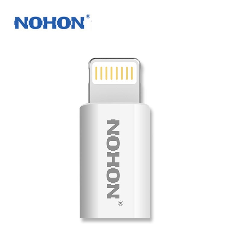 Nohon 8pin Usb Adapter Plug Naar Micro Usb-kabel Oplader Voor Iphone 8 7 6S Plus 5 5S ipad Ipod Snel Opladen Data Sync Connector