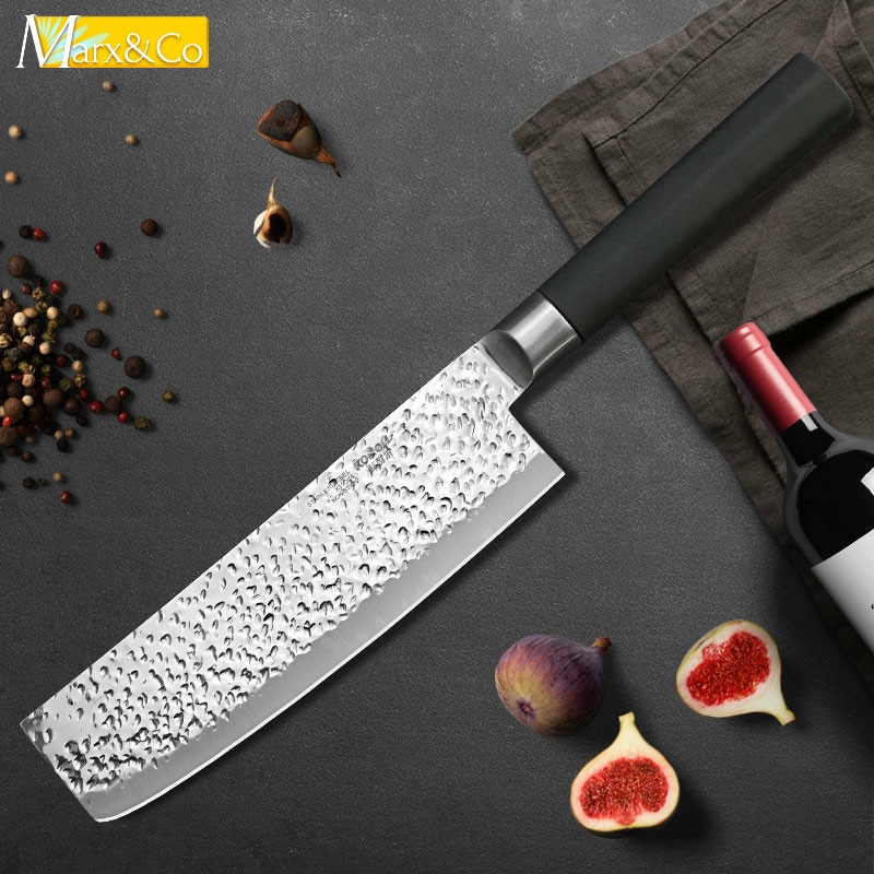 Kockkniv kökskniv stål 7 tum kinesisk stil köttklyver frukt grönsak non-stick  x50 cr 15 kniv i rostfritt stål