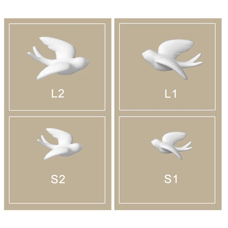1pc 3d keramiska fåglar väggmålningar väggdekorationer hantverk hem ornament  d6