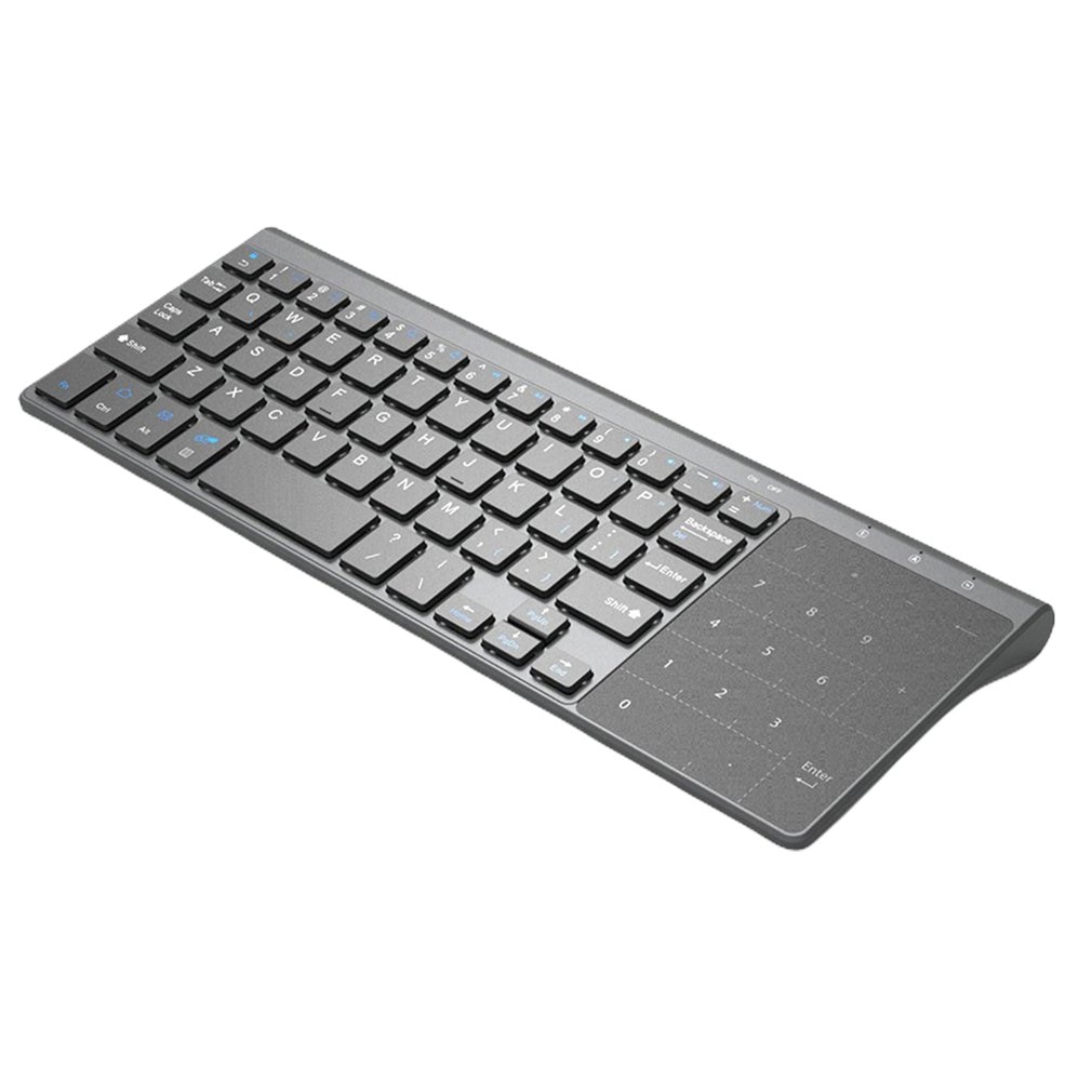 Thin 2.4GHz USB Wireless Mini Keyboard with Number Touchpad Numeric Keypad for Android windows Tablet, Desktop, Laptop,PC &ZH: Default Title