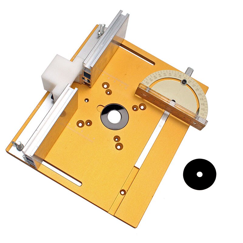 Aluminum Router Table Insert Plate W/Miter Gauge For Woodworking Benches Table Saw Multifunctional Trimmer Engraving Machine: WHITE