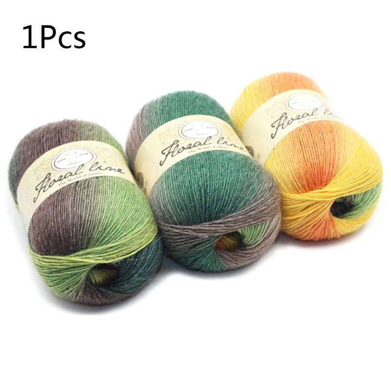 Soft Worsted Yarn Rainbow Gradient Colors DIY Baby Knitting Wool Shawl Scarf Crochet Thread Supplies: 4
