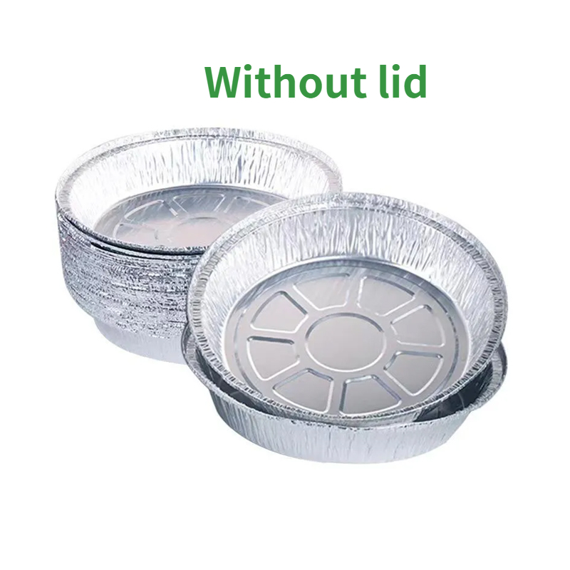 Sartenes redondas de papel de aluminio con tapas transparentes, horno congelador seguro para almacenar sobras, hornear y cocinar, 7 pulgadas, 20 paquetes: Gris claro