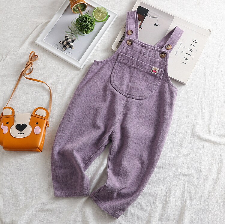 Kinderen Overalls Herfst Baby Jongens En Meisjes Overalls Peuter Infant Koreaanse Stijl Kids Overalls Juspsuit Broek: Paars / 3T