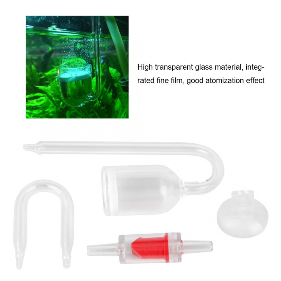 Aquarium Water Plant Tank CO2 Refiner CO2 Refiner Diffuser with -shape Tube Check Valve Set for Water Plant Fish Tank