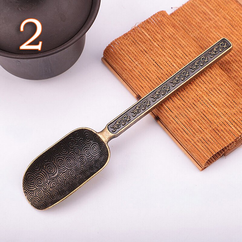 1pc Chinese Tea spoons Copper Tea Scoop Spoon Tea Leaves Chooser Holder Chinese Kongfu Tea Tools Accessories: N2
