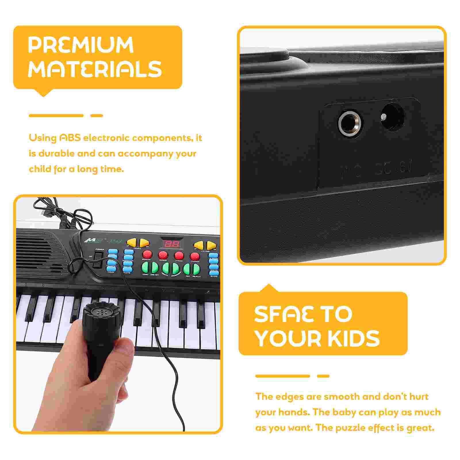 1Set Simulation Piano Multi-functional Children Piano (Black)