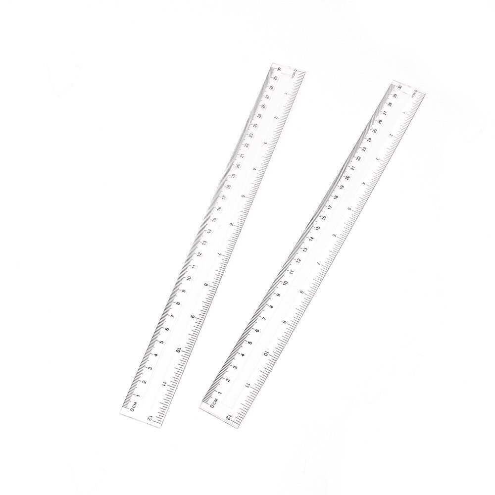 1pcs Simple Style 30cm/12 Inch Metric Ruler Transparent Acrylic Ruler Simple Ruler Square Ruler Cute Stationery Drawing Supplies