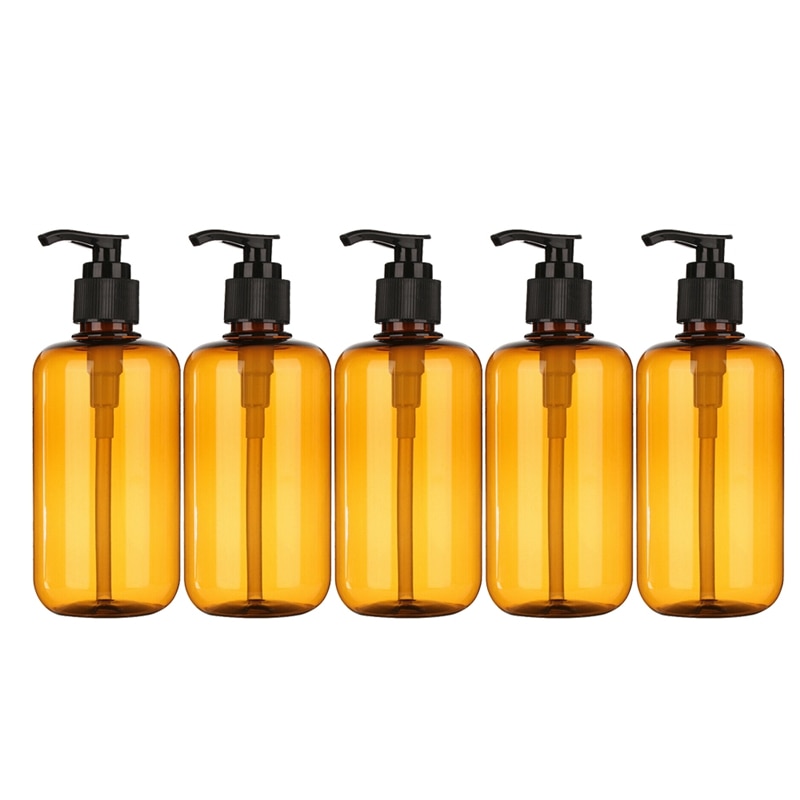 5X 200Ml Brown Soap Dispenser Plastic Foaming Bottle Liquid Pump Container: Default Title