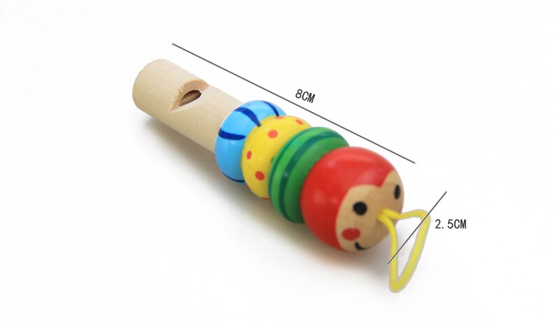 1Pc Baby Whistling Speelgoed Houten Willekeurige Kleur Speelgoed Cartoon Dier Fluitje Educatief Muziek Instrument Speelgoed Voor Baby Kids Kinderen